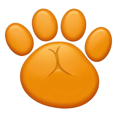 a very light pale yellow-orange pawprint sticker