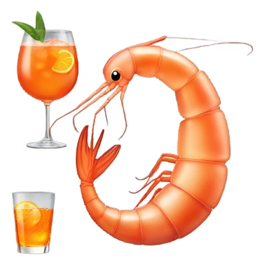 A shrimp chilling in an aperol spritz sticker