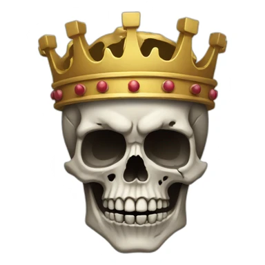 Rugged skull with a crown sticker