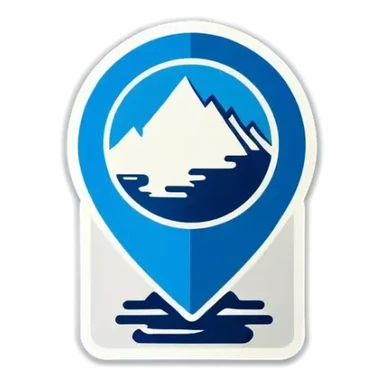 Blaues Schild auf den Nordkapp steht sticker