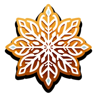waffle with snowflake design beautiful finish sticker