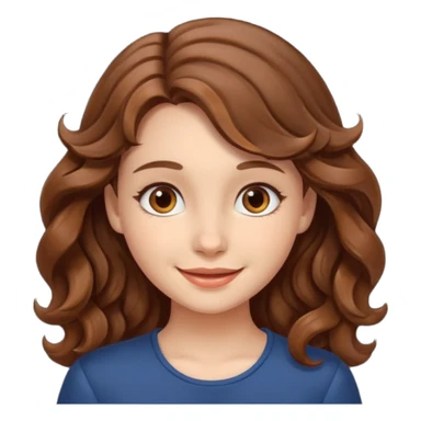 chica con cabello ondulado castaño sticker