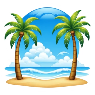 sunny sky photo with palm trees sticker