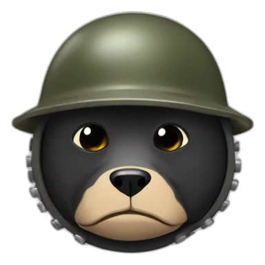 Mole with a combat helmet sticker