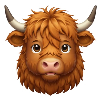 Fluffy, light brown highland cow sticker