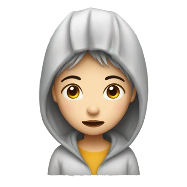 Asian girl with flu sticker