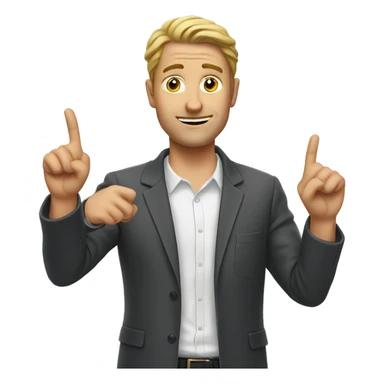 White Man pointing to himself
 sticker