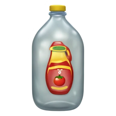 botella de plastico con salsas roja sticker