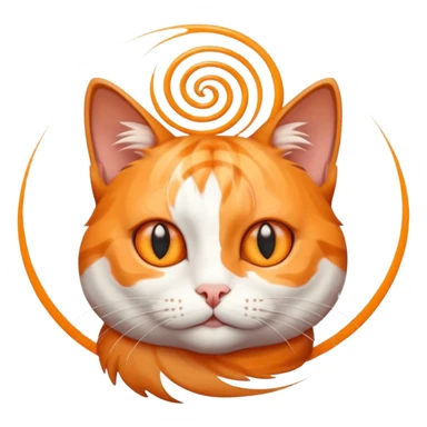 Cat with hypnosis swirl above its head sticker
