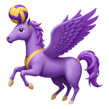 Purple Pegasus playing volleyball at the beach sticker