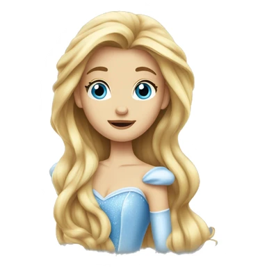 Cinderella with long hair isolated sticker