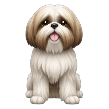 Dog Shih Tzu with long wool full-height stand up sticker
