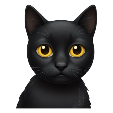 Black cat sad sticker