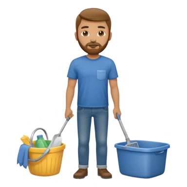 Guy with very short beard doing house chores sticker
