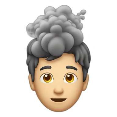 young man with smoke coming out of his head like a chimney sticker