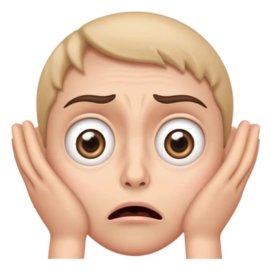 frightened face with wide eyes and hands on cheeks sticker