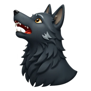 Black wolf howling sticker