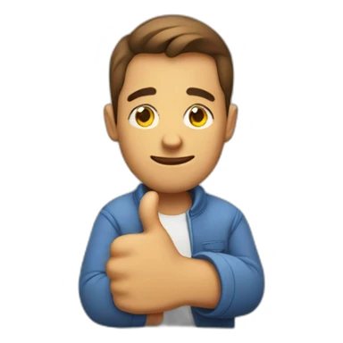 A tired dad with his thumb up saying cool  sticker