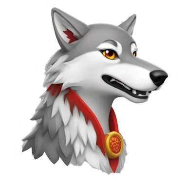 Female Wolf with 9 fire red tails sticker