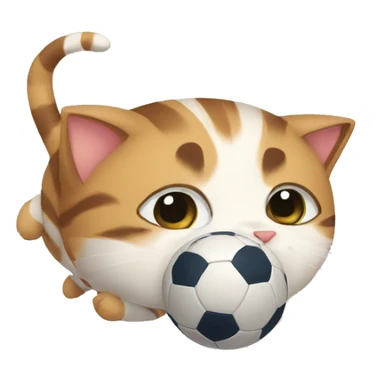 cat play footbal sticker