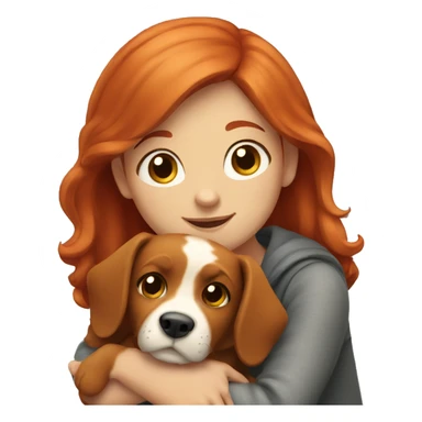 Red head Girl hugging dog sticker