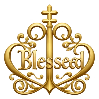 word "blessed" sticker