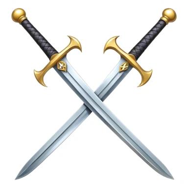 two crossed swords with the letter M sticker