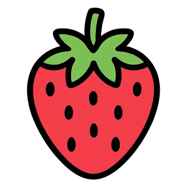 a single strawberry sticker
