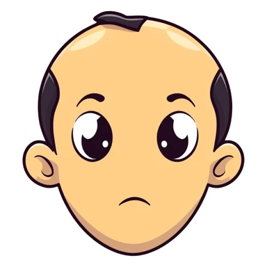 Man with an enormous forehead, comically large forehead, funny character sticker