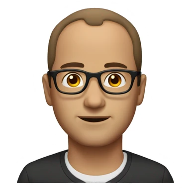 Man with receding hair line brown hair and brown eyes andglasses  sticker