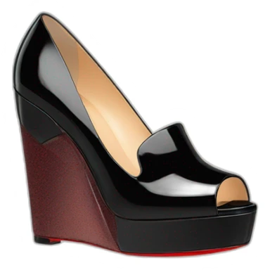 WEDGE heel LOUBOUTIN black PATENT sticker