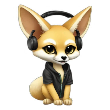 Fennec Fox as a DJ sticker