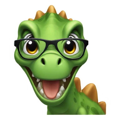dinosaur with glasses sticker
