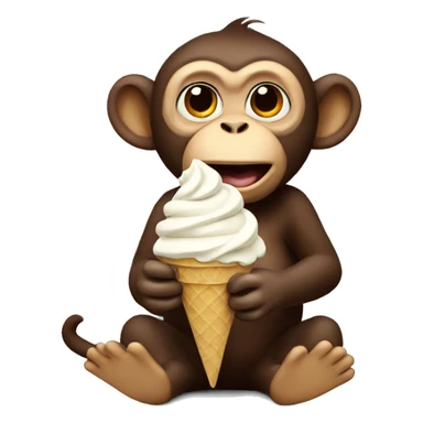 Monkey eating ice cream  sticker