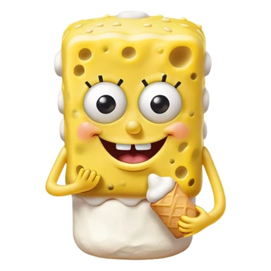 Marshmallow eating SpongeBob sticker