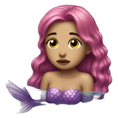 a sad mermaid sticker