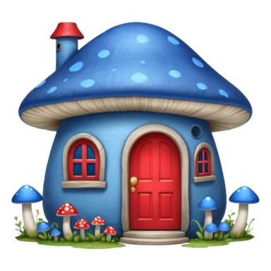 blue mushroom house sticker