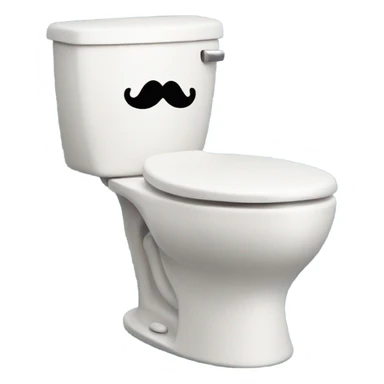 Toilet with a mustache  sticker