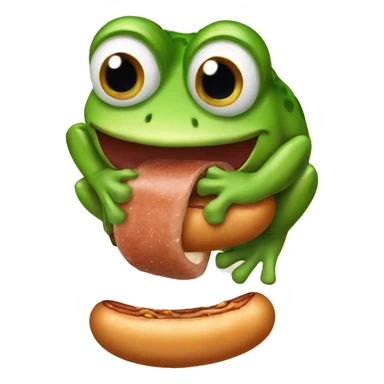frog eatinga sausageroll sticker