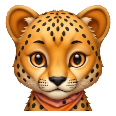Cute small face cheetah sticker