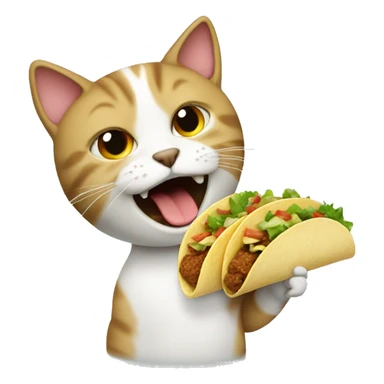 cat eating tacos sticker