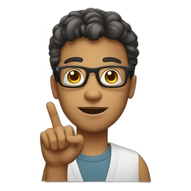 White young Geek with glasses showing something with hands sticker