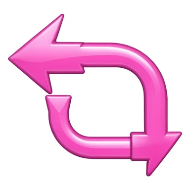 Pink go back u shape arrow  sticker