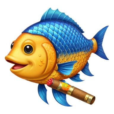 fish with cigar  sticker