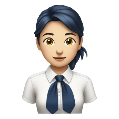 school girl in white shirt and navy tie sticker