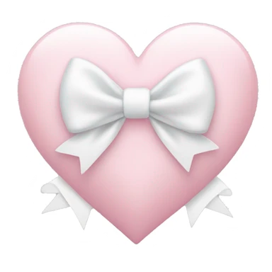 Pastel pink heart with white bow sticker