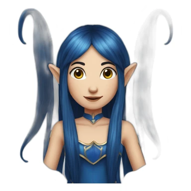 Long-dark-blue-hair-elf-girl sticker