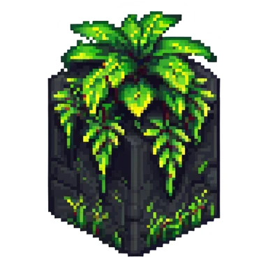 blocky pixelated Minecraft grass block emoji, less realistic sticker