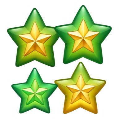 stars with golden and green colours sticker