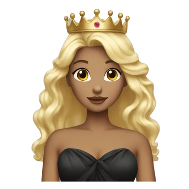 Black dress princess blonde crown sticker